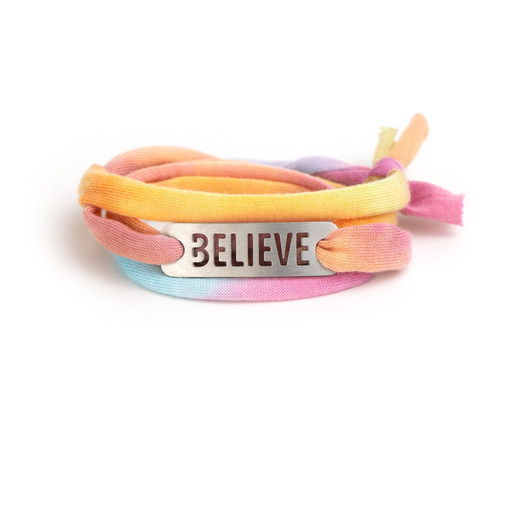 Jersey Wrap Bracelet - Pastel Tie Dye