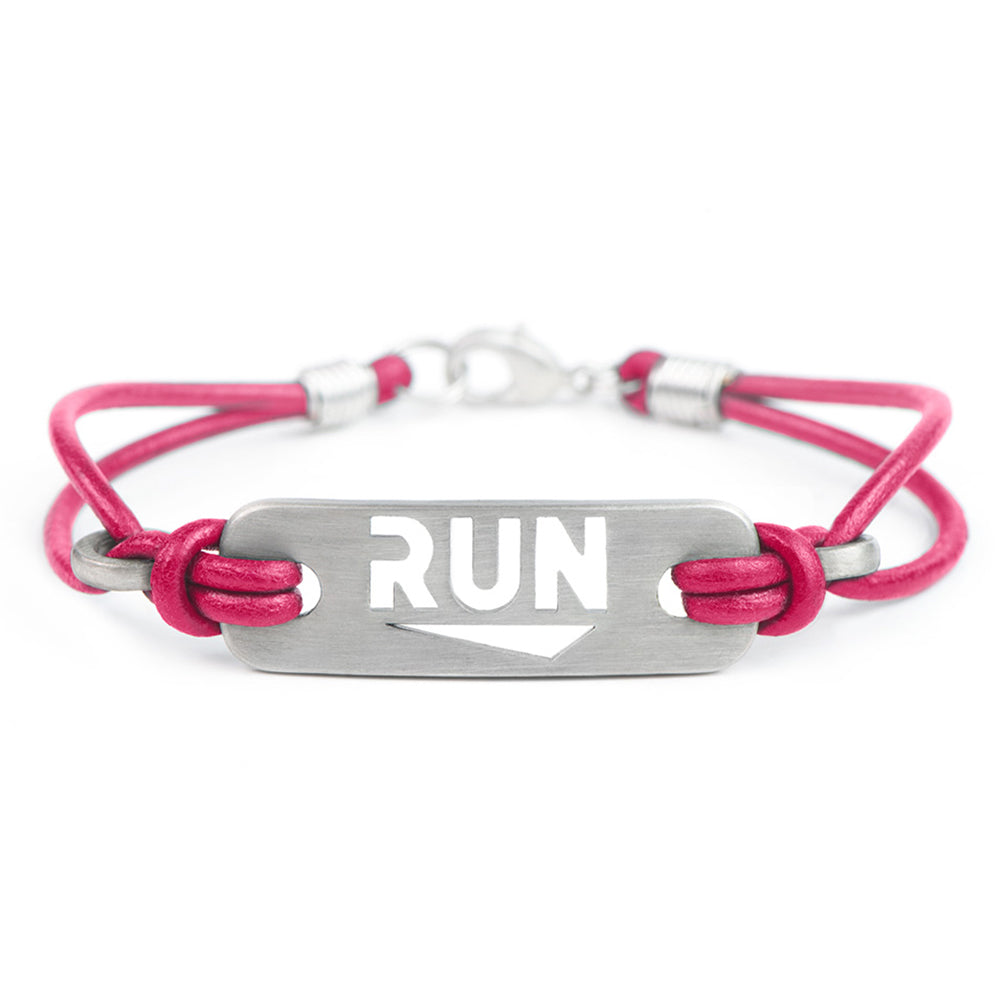 RUN Running Bracelet - ATHLETE INSPIRED leather running jewelry, run necklace