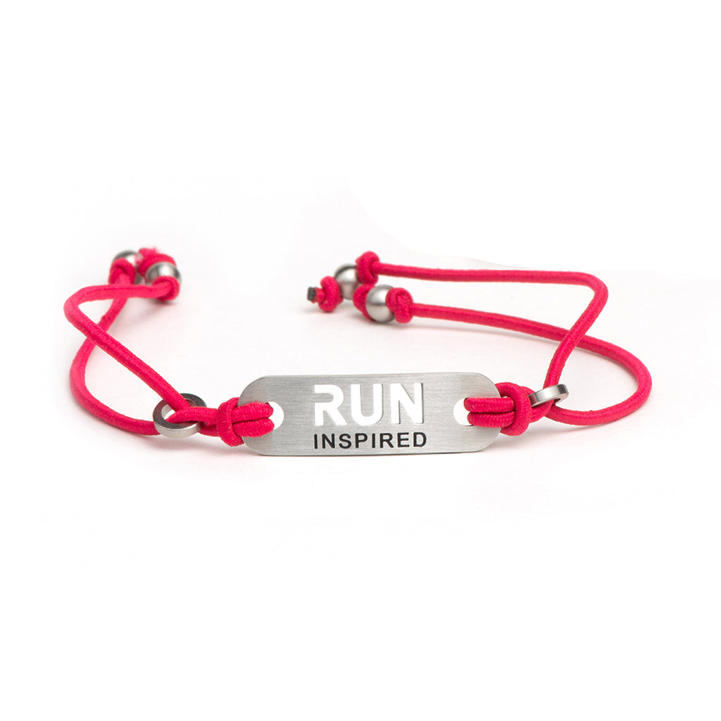 RUN Inspired - Available in Black or Pink adjustable stretchy bracelet.  Running Bracelet Gift