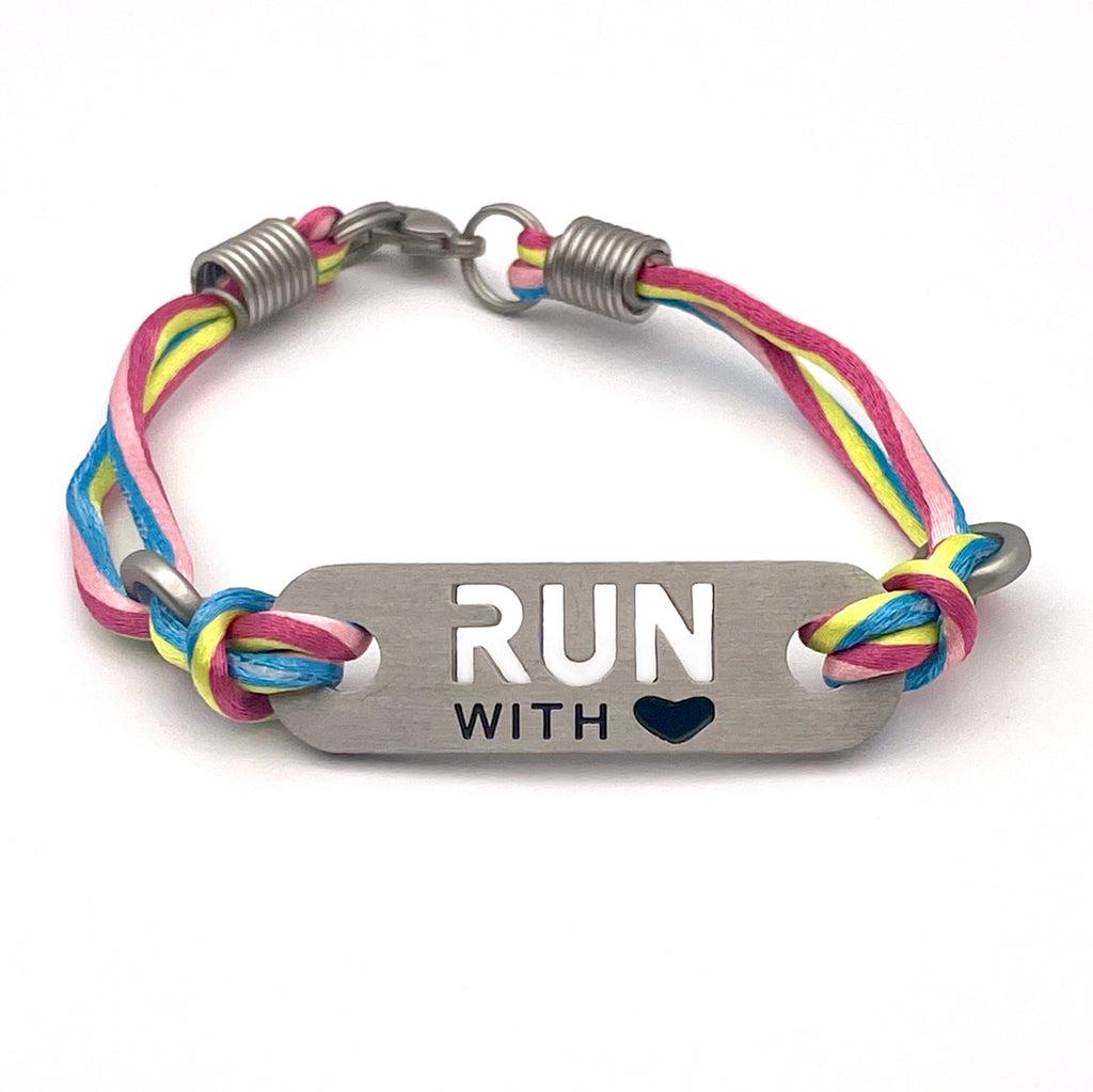 Cross Country and RUN with Heart - Running Bracelet - Multicolored Stripe