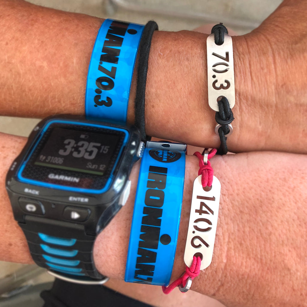 Ironman 140.6 & 70.3 bracelet, Iron distance & half Ironman stretch adjustable bracelet