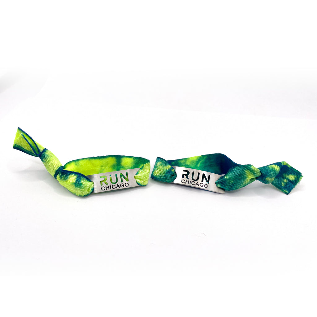 RUN CHICAGO Green Tie Dye Stretchy Bracelet