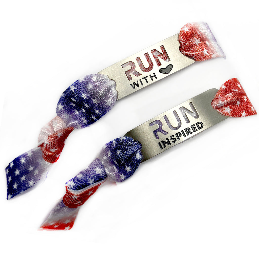 RWB with Stars- Tie Stretchy Bracelet