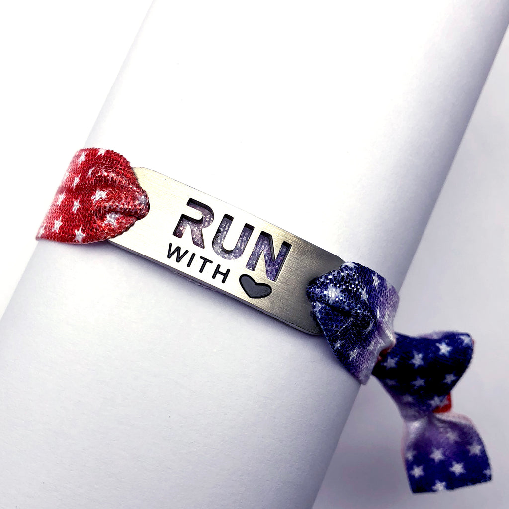 RWB with Stars- Tie Stretchy Bracelet