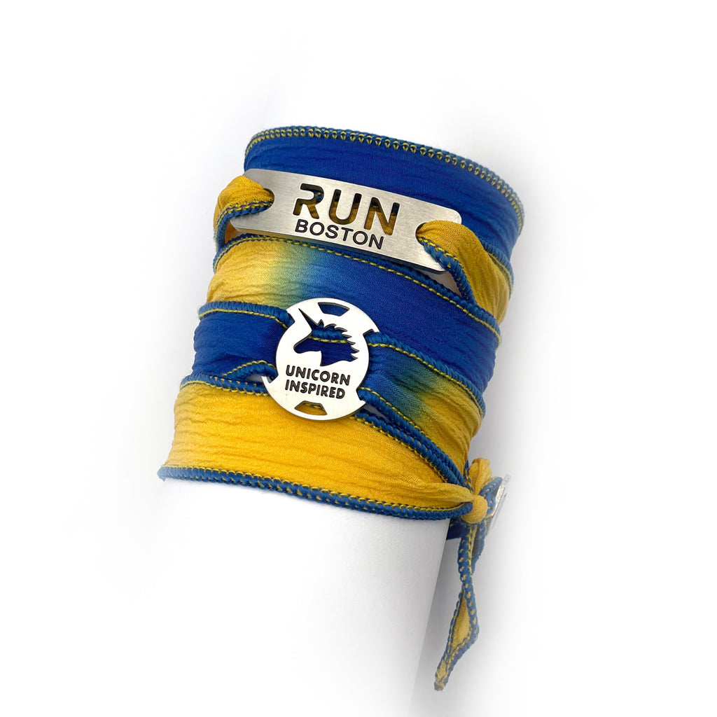 ATHLETE INSPIRED - RUN BOSTON, Unicorn Inspired Wrap Adjustable Bracelet, Run Boston Bracelet, Boston Marathon Gift, Race Gift