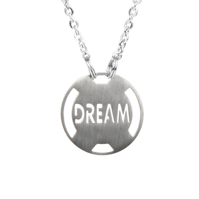 Inspirational Necklace Athlete Inspired, Motivational stainless steel jewelry, Live, Inspire, Hope Dream