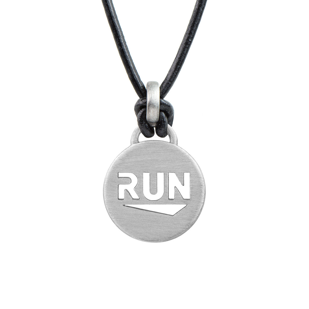 RUN Running Necklace - ATHLETE INSPIRED leather running jewelry, run necklace