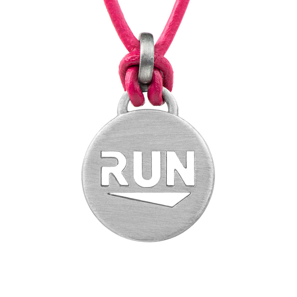 RUN Pendant Leather Running Necklace