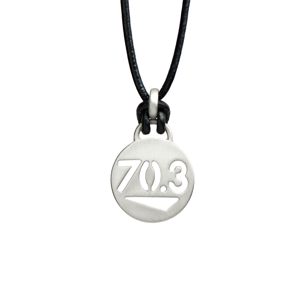 70.3 Half Ironman Triathlon Necklace - ATHLETE INSPIRED - Triathlon Jewelry, Triathlon Necklace, Swim bike run, Half Ironman Necklace