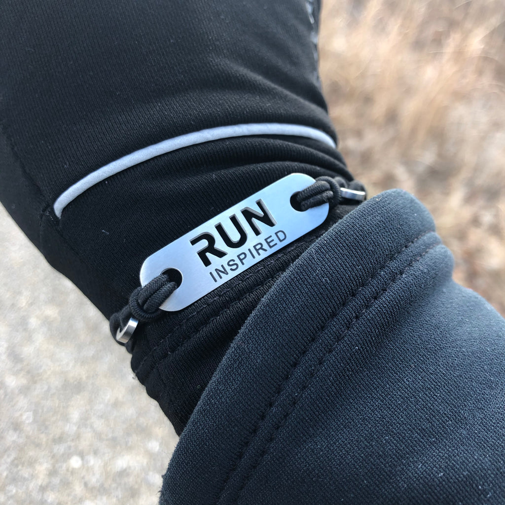 RUN Inspired - Available in Black or Pink adjustable stretchy bracelet.  Running Bracelet Gift